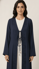 The Renaad Embroidered Tie - Front Open Abaya - TAL by The Abaya Lab