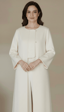 The Rifah Luxury Piped Edge Pearl Abaya - TAL by The Abaya Lab