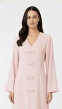 The Roa Bow Inspired Button Detail Front Abaya - TAL by The Abaya Lab