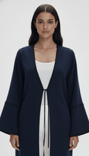 The Rola Contrast Trim Open Abaya - TAL by The Abaya Lab