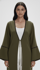 The Rola Contrast Trim Open Abaya - TAL by The Abaya Lab