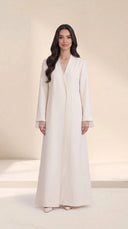The Sabia Sheer Cuff and Front Wrap-Front Abaya - TAL by The Abaya Lab