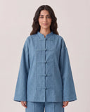 The Sabiha Jeans Co-Ord Set with Mandarin Collar - TAL by The Abaya Lab