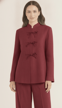 The Sadia Mandarin Collar Tie-Front Co-Ord Set - TAL by The Abaya Lab