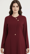The Salma Minimalist Button Accent Abaya - TAL by The Abaya Lab