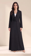 The Samah Draped Collar Abaya with Tailored Waist - TAL by The Abaya Lab