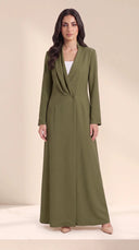 The Samah Draped Collar Abaya with Tailored Waist - TAL by The Abaya Lab