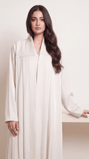 The Samah Pleated Yoke Open Front Abaya - TAL by The Abaya Lab