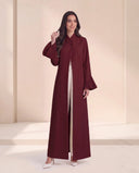 The Samiqa Pleated Cuff Abaya with Wrap Collar - TAL by The Abaya Lab