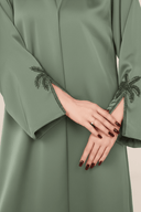 The Shamsa Palm Tree Sleeve Abaya - TAL by The Abaya Lab