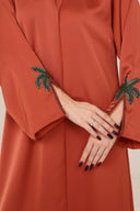 The Shamsa Palm Tree Sleeve Abaya - TAL by The Abaya Lab
