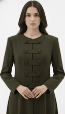 The Suhaila Modern Military Detail Abaya - TAL by The Abaya Lab