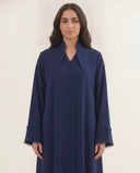 The Suhair Fringed Trim Open Abaya - TAL by The Abaya Lab