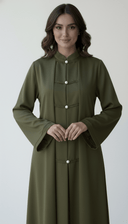 The Talia Classic Pearl Mandarin Collar Abaya - TAL by The Abaya Lab
