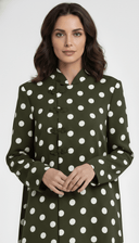 The Tasneem Polka Noir Mandarin Abaya - TAL by The Abaya Lab