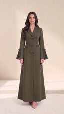 The Tasnim Tailored Lapel Abaya with Bow Details - TAL by The Abaya Lab