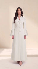 The Tasnim Tailored Lapel Abaya with Bow Details - TAL by The Abaya Lab