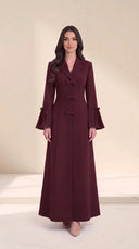 The Tasnim Tailored Lapel Abaya with Bow Details - TAL by The Abaya Lab