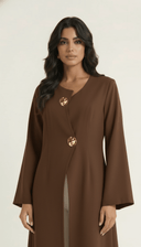 The Tayba Asymmetric Button Detail Abaya - TAL by The Abaya Lab