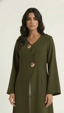 The Tayba Asymmetric Button Detail Abaya - TAL by The Abaya Lab