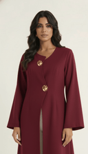 The Tayba Asymmetric Button Detail Abaya - TAL by The Abaya Lab