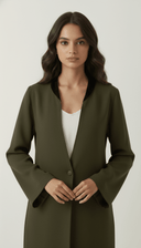 The Uzma Contrast Trim Open Abaya - TAL by The Abaya Lab