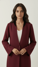 The Uzma Contrast Trim Open Abaya - TAL by The Abaya Lab