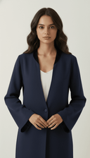 The Uzma Contrast Trim Open Abaya - TAL by The Abaya Lab