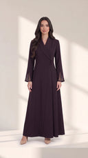 The Wajida Shawl Collar Abaya with Buttoned Waist - TAL by The Abaya Lab