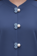 The Wijdan Pearl Button Mandarin Abaya - TAL by The Abaya Lab