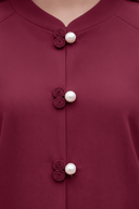 The Wijdan Pearl Button Mandarin Abaya - TAL by The Abaya Lab