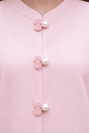 The Wijdan Pearl Button Mandarin Abaya - TAL by The Abaya Lab