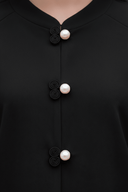 The Wijdan Pearl Button Mandarin Abaya - TAL by The Abaya Lab