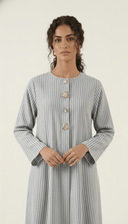 The Zahra Striped Statement Embellishment Abaya - TAL by The Abaya Lab