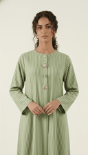 The Zahra Striped Statement Embellishment Abaya - TAL by The Abaya Lab