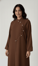 The Zainab Scallop Detail Mandarin Collar Abaya - TAL by The Abaya Lab