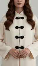 The Zareen Satin Mandarin Knot Abaya - TAL by The Abaya Lab