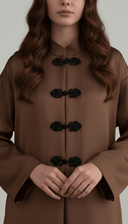 The Zareen Satin Mandarin Knot Abaya - TAL by The Abaya Lab