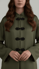 The Zareen Satin Mandarin Knot Abaya - TAL by The Abaya Lab