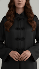 The Zareen Satin Mandarin Knot Abaya - TAL by The Abaya Lab