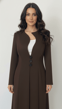 The Zoya Contoured Fit Button Detail Abaya - TAL by The Abaya Lab