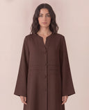 The Manal Button Front Panel Detail Abaya