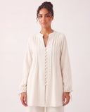 The Salma Pintuck Button Front Tunic Set