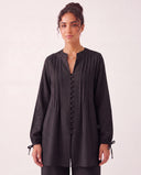 The Salma Pintuck Button Front Tunic Set