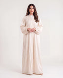 The Ghusoon Pleated Front Balloon Sleeve Abaya