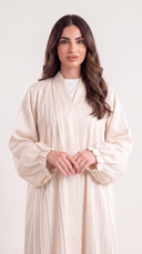 The Ghusoon Pleated Front Balloon Sleeve Abaya