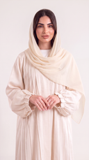The Ghusoon Pleated Front Balloon Sleeve Abaya
