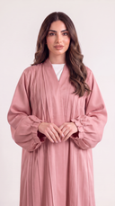 The Ghusoon Pleated Front Balloon Sleeve Abaya