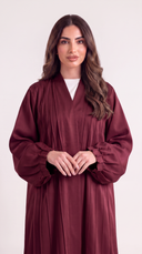 The Ghusoon Pleated Front Balloon Sleeve Abaya