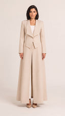 The Sajida Tailored Drape Collar Open Abaya